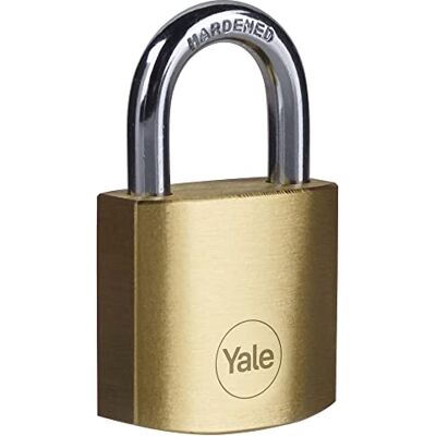 Yale Lucchetto in ottone corpo 35 mm, arco in acciaio, 3 chiavi antifurto Yale Lucchetto in ottone corpo 35 mm, arco in acciaio, 3 chiavi antifurto
