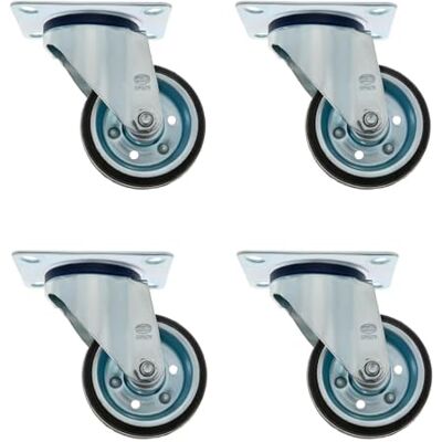 Amig Set di 4 Ruote per Mobili Ø 100 mm Portata Massima per Ruota 90 kg Piastra in Acciaio Realizzate in Gomma Senza Freno Ideali per Spostare Attrezzature Industriali e Mobili Pesanti Amig Set di 4 Ruote per Mobili Ø 100 mm Portata Massima per Ruota 90 kg Piastra in Acciaio Realizzate in Gomma Senza Freno Ideali per Spostare Attrezzature Industriali e Mobili Pesanti