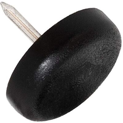 Adsamm ® 100 feltrini in plastica con chiodo, nero, diametro 22 mm, rotondi, per mobili con chiodo, per mobili e pavimento Adsamm ® 100 feltrini in plastica con chiodo, nero, diametro 22 mm, rotondi, per mobili con chiodo, per mobili e pavimento