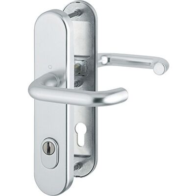 HOPPE Maniglia di sicurezza Paris – OE di Norma distanza 88 mm, a piastra lunga cilindro a profilo per spessore porta con nucleo ANTISCASSO, classe 3, 1 pezzi, HOPPE Maniglia di sicurezza Paris – OE di Norma distanza 88 mm, a piastra lunga cilindro a profilo per spessore porta con nucleo ANTISCASSO, classe 3, 1 pezzi,
