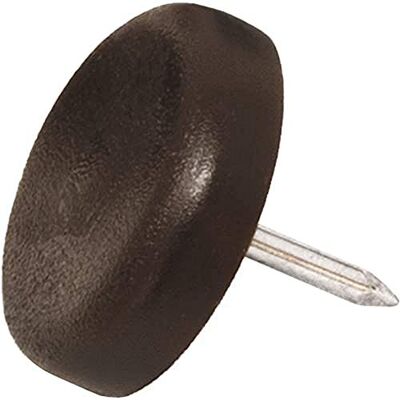 Adsamm ® 32 feltrini in plastica con chiodo, marrone, diametro 22 mm, rotondi, per mobili con chiodo, per mobili e pavimento Adsamm ® 32 feltrini in plastica con chiodo, marrone, diametro 22 mm, rotondi, per mobili con chiodo, per mobili e pavimento