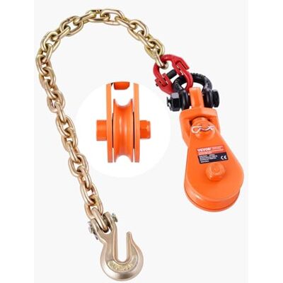 VEVOR Blocco di Strappo da 2 T con Catena G80, Puleggia del Blocco di Strappo, Grillo Girevole, Puleggia 74 mm per Cavo Metallico 9,52 mm per Applicazioni di Traino e Recupero su Camion di Rimorchio VEVOR Blocco di Strappo da 2 T con Catena G80, Puleggia del Blocco di Strappo, Grillo Girevole, Puleggia 74 mm per Cavo Metallico 9,52 mm per Applicazioni di Traino e Recupero su Camion di Rimorchio