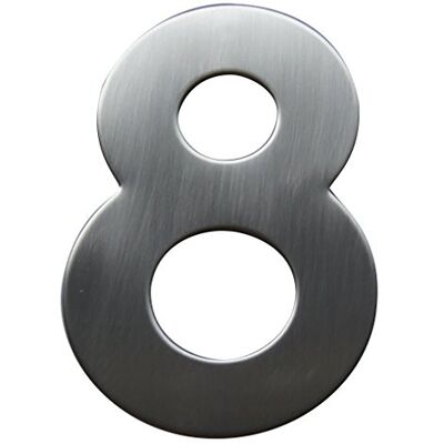 Alpertec numero civico 8, in acciaio inox satinato con viti e tasselli, altezza 160 mm, 35150280 K1 Alpertec numero civico 8, in acciaio inox satinato con viti e tasselli, altezza 160 mm, 35150280 K1