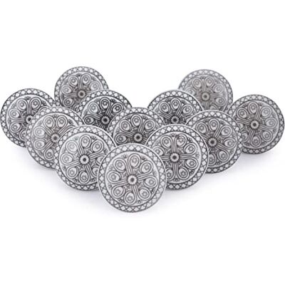 Ajuny Set da 12 Pomelli in Ceramica Bianco e Grigi – Maniglie Decorative per Cassetti, Ante e Mobili – Ideali per Cucina e Bagno – Stile Vintage, Lucida, Facili da Installare Ajuny Set da 12 Pomelli in Ceramica Bianco e Grigi – Maniglie Decorative per Cassetti, Ante e Mobili – Ideali per Cucina e Bagno – Stile Vintage, Lucida, Facili da Installare