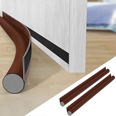 AiQInu Paraspifferi Sottoporta, 2 PCS un Guarnizione Porta, Prova del Suono Ridurre il Rumore Mantenendo Caldo Dentro e Freddo Fuori, per Porte Interne ed Esterne, 96cm x 8cm, Marrone AiQInu Paraspifferi Sottoporta, 2 PCS un Guarnizione Porta, Prova del Suono Ridurre il Rumore Mantenendo Caldo Dentro e Freddo Fuori, per Porte Interne ed Esterne, 96cm x 8cm, Marrone