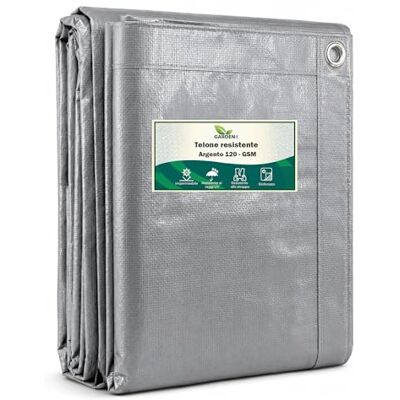 GARDENIX Telone multiuso in tessuto - Tarp - Argento GARDENIX Telone multiuso in tessuto - Tarp - Argento