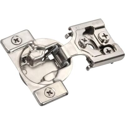 Amerock Confezione da 2 cerniere a scomparsa compatte a chiusura automatica da 1/2", angolo di apertura di 105 gradi con regolazione a 3 vie Amerock Confezione da 2 cerniere a scomparsa compatte a chiusura automatica da 1/2", angolo di apertura di 105 gradi con regolazione a 3 vie