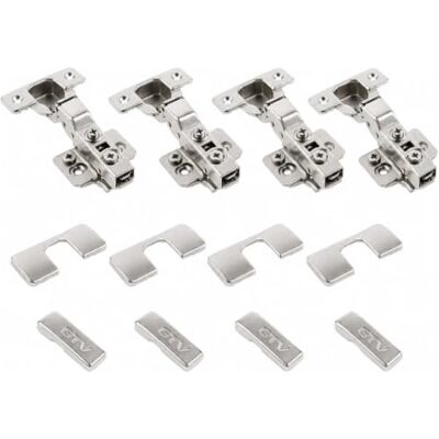 GTV Cerniera per mobili SILENTO PRO, sormonto totale con chiusura ammortizzata, Clip-On, regolazione 3D, scodellino 35 mm, Nichel, 4 pezzi GTV Cerniera per mobili SILENTO PRO, sormonto totale con chiusura ammortizzata, Clip-On, regolazione 3D, scodellino 35 mm, Nichel, 4 pezzi