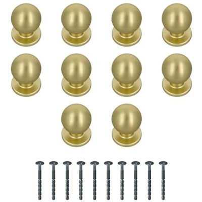 Amig Confezione da 10 Pomelli per mobili Ø25 mm Colore Oro Spazzolato Realizzato in Zamak Per cassetti e armadi da cucina e bagno con stile moderno, decorativo e uso comodo Mod. Amig Confezione da 10 Pomelli per mobili Ø25 mm Colore Oro Spazzolato Realizzato in Zamak Per cassetti e armadi da cucina e bagno con stile moderno, decorativo e uso comodo Mod.