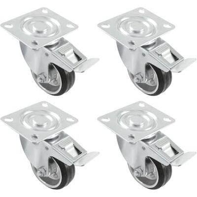 Amig Set 4 Ruote con Freno per Mobili Ø 125 mm Ruote Girevoli con Piastra di Montaggio Peso Massimo 120 Kg Per Spostare Mobili Pesanti Cuscinetti a Rulli Nucleo Metallico Gomma Nera Amig Set 4 Ruote con Freno per Mobili Ø 125 mm Ruote Girevoli con Piastra di Montaggio Peso Massimo 120 Kg Per Spostare Mobili Pesanti Cuscinetti a Rulli Nucleo Metallico Gomma Nera