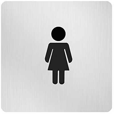 MARCHESI Targhetta per WC Donna, 100 x 100 mm, 1 Pezzo, Alluminio anodizzato Argento MARCHESI Targhetta per WC Donna, 100 x 100 mm, 1 Pezzo, Alluminio anodizzato Argento