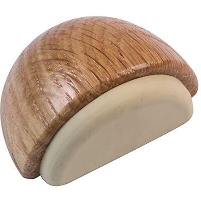 Amig Fermaporta o fermavolo adesivo semicircolare decorativo in legno con finitura rovere e gomma in colore beige, Protegge da urti su pareti e mobili Diametro Ø45 x 25 mm, Quercia Amig Fermaporta o fermavolo adesivo semicircolare decorativo in legno con finitura rovere e gomma in colore beige, Protegge da urti su pareti e mobili Diametro Ø45 x 25 mm, Quercia