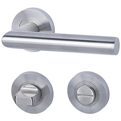 Alpertec Solid 9 -R WC per porte da bagno con chiusura a chiavistello, cromato e acciaio INOX satinato Alpertec Solid 9 -R WC per porte da bagno con chiusura a chiavistello, cromato e acciaio INOX satinato
