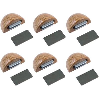 Amig Confezione da 6 fermaporte magnetici Adesivi per porte interne 48 x 25 mm Finitura in legno di rovere Fissaggio a pavimento Facile installazione Amig Confezione da 6 fermaporte magnetici Adesivi per porte interne 48 x 25 mm Finitura in legno di rovere Fissaggio a pavimento Facile installazione