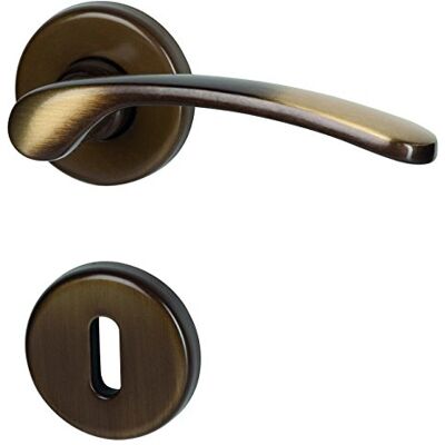 Alpertec Porta Amos R ottone brunito per stanza porte pulsante set maniglia porta guarnizioni, Alpertec Porta Amos R ottone brunito per stanza porte pulsante set maniglia porta guarnizioni,