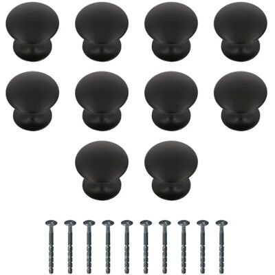 Amig Confezione da 10 Pomelli per mobili Ø24 Mm Colore Nero Opaco Realizzato in Zamak Maniglie per cassetti e armadi da cucina e bagno con stile moderno decorativo e utilizzo Mod. Amig Confezione da 10 Pomelli per mobili Ø24 Mm Colore Nero Opaco Realizzato in Zamak Maniglie per cassetti e armadi da cucina e bagno con stile moderno decorativo e utilizzo Mod.