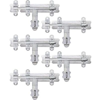 Alberts Chiavistello a bullone con manico rotondo e passante fissato, zincato galvanizzato, passivato a strato spesso, piastra 280 x 60 mm, bullone 16 mm, lunghezza totale 340 mm, set da 5 Alberts Chiavistello a bullone con manico rotondo e passante fissato, zincato galvanizzato, passivato a strato spesso, piastra 280 x 60 mm, bullone 16 mm, lunghezza totale 340 mm, set da 5