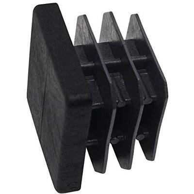 Adsamm ® / 100 x puntali alettati a incastro / neri / 26x26 28x28 mm / quadrati / piedini in polietilene per gambe di mobili in tubolare / puntali protettivi per arredi ® Quality Adsamm ® / 100 x puntali alettati a incastro / neri / 26x26 28x28 mm / quadrati / piedini in polietilene per gambe di mobili in tubolare / puntali protettivi per arredi ® Quality