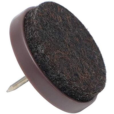 Adsamm ® / 16 x feltrini con chiodo / marrone / Ø 28 mm / tondi / scivoli in plastica con chiodo e base in feltro / piedini protettivi per mobili ® Quality Adsamm ® / 16 x feltrini con chiodo / marrone / Ø 28 mm / tondi / scivoli in plastica con chiodo e base in feltro / piedini protettivi per mobili ® Quality