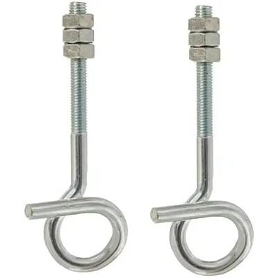 cyclingcolors 2x gancio per altalena legno sicurezza soffitto acciaio argento, M10 cyclingcolors 2x gancio per altalena legno sicurezza soffitto acciaio argento, M10