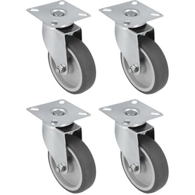 Amig Set 4 Ruote Girevoli per Mobili Ø 100 x 27 mm Con Piastra in Acciaio Inox Peso Massimo 90 Kg Per Spostare Mobili Pesanti Nucleo in Polipropilene Gomma Nera Amig Set 4 Ruote Girevoli per Mobili Ø 100 x 27 mm Con Piastra in Acciaio Inox Peso Massimo 90 Kg Per Spostare Mobili Pesanti Nucleo in Polipropilene Gomma Nera