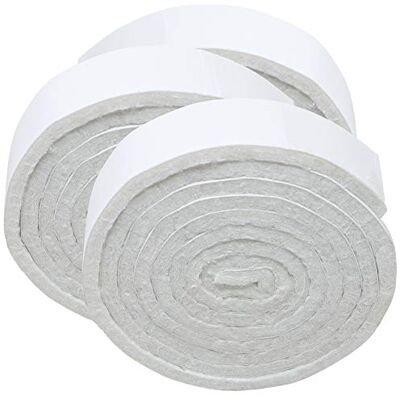 Adsamm ® / 3 x rotoli di feltro autoadesivo/Bianco / 19x1000 mm/Nastro/feltro adesivo da 3.5 mm di spessore in nastro/pad protettivi per arredi Adsamm ® / 3 x rotoli di feltro autoadesivo/Bianco / 19x1000 mm/Nastro/feltro adesivo da 3.5 mm di spessore in nastro/pad protettivi per arredi