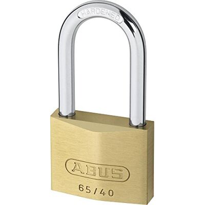 ABUS 65/40HB40 Lucchetto in ottone ad arco lungo, 40 mm, con chiave unica 6404 ABUS 65/40HB40 Lucchetto in ottone ad arco lungo, 40 mm, con chiave unica 6404
