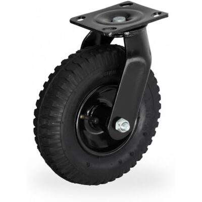 Relaxdays ruota girevole pneumatica 2,50-4, portata 120 kg, piastra in acciaio da avvitare, nera Relaxdays ruota girevole pneumatica 2,50-4, portata 120 kg, piastra in acciaio da avvitare, nera