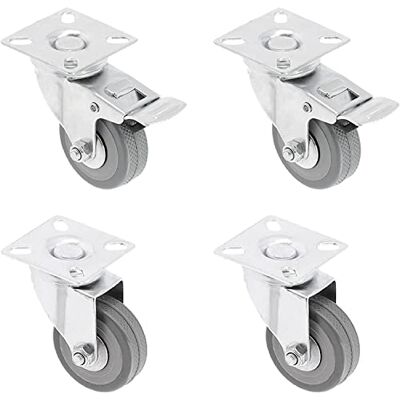 GTV Set di 4 ruote girevoli per mobili Ø 75 mm, ruote mobili GREYROLL, grigio, 2 ruote con freno e 2 ruote senza freno, set KM-GREYROLL-75 mm GTV Set di 4 ruote girevoli per mobili Ø 75 mm, ruote mobili GREYROLL, grigio, 2 ruote con freno e 2 ruote senza freno, set KM-GREYROLL-75 mm