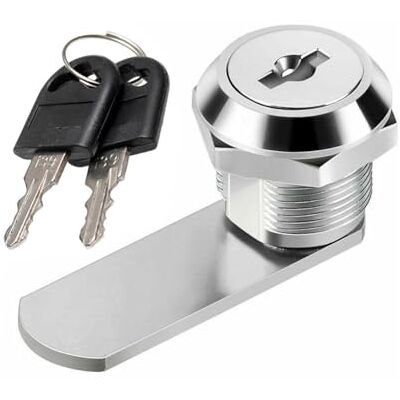 KeyMet Serratura a leva universale per armadio, serratura per mobili, serratura per cassetta delle lettere, diametro 19 mm (1, 16) KeyMet Serratura a leva universale per armadio, serratura per mobili, serratura per cassetta delle lettere, diametro 19 mm (1, 16)