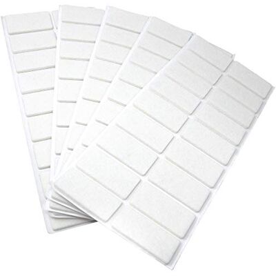 Adsamm ® / 90 x feltrini autoadesivi/Bianco / 25x50 mm/Rettangolare/piedini per mobili in feltro da 3.5 mm di spessore/pad protettivi per arredi Adsamm ® / 90 x feltrini autoadesivi/Bianco / 25x50 mm/Rettangolare/piedini per mobili in feltro da 3.5 mm di spessore/pad protettivi per arredi