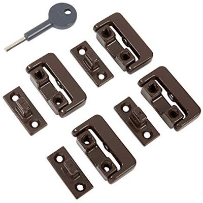 Yale 8K101 Serratura per finestra girevole, 4 pezzi, colore: Marrone Yale 8K101 Serratura per finestra girevole, 4 pezzi, colore: Marrone