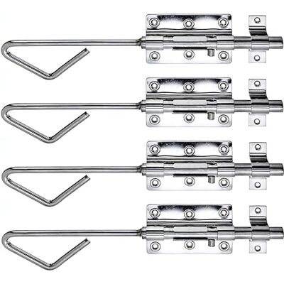 Alberts Chiavistello con passante fissato, in acciaio inox, piastra 100 x 65 mm, bullone 15,5 x 320 mm, set da 4 pezzi Alberts Chiavistello con passante fissato, in acciaio inox, piastra 100 x 65 mm, bullone 15,5 x 320 mm, set da 4 pezzi