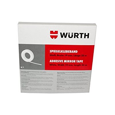 Würth Tape specchio bianco larghezza 19 mm e lunghezza 25 m nastro biadesivo con portante di polietilene e acrilato Würth Tape specchio bianco larghezza 19 mm e lunghezza 25 m nastro biadesivo con portante di polietilene e acrilato