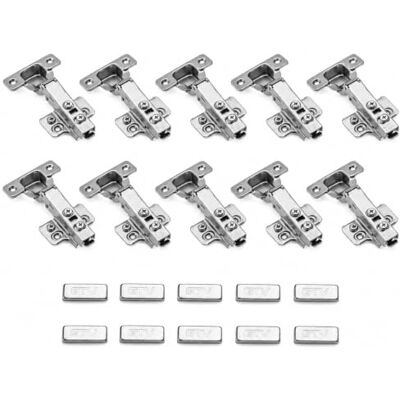 GTV Cerniera per mobili SOLID PLUS 3D, sormonto totale con chiusura ammortizzata, Clip-On, regolazione 3D, scodellino 35 mm, Nichel, 10 pezzi GTV Cerniera per mobili SOLID PLUS 3D, sormonto totale con chiusura ammortizzata, Clip-On, regolazione 3D, scodellino 35 mm, Nichel, 10 pezzi