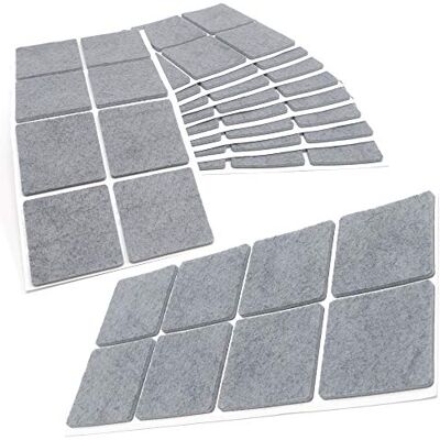 Adsamm ® / 80 x feltrini autoadesivi/Grigio / 50x50 mm/Quadrato/piedini per mobili in feltro da 3.5 mm di spessore/pad protettivi per arredi Adsamm ® / 80 x feltrini autoadesivi/Grigio / 50x50 mm/Quadrato/piedini per mobili in feltro da 3.5 mm di spessore/pad protettivi per arredi