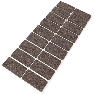 Adsamm ® / 18 x feltrini autoadesivi in lana/marrone / 25x50 mm/rettangolari/piedini per mobili in feltro naturale extra soft da 3 mm di spessore/pad protettivi per arredi ® Quality Adsamm ® / 18 x feltrini autoadesivi in lana/marrone / 25x50 mm/rettangolari/piedini per mobili in feltro naturale extra soft da 3 mm di spessore/pad protettivi per arredi ® Quality
