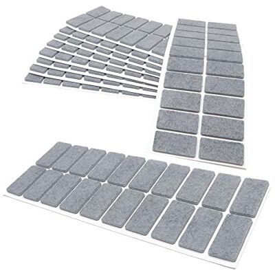 Adsamm ® / 200 x feltrini autoadesivi/Grigio / 20x40 mm/Rettangolare/piedini per mobili in feltro da 3.5 mm di spessore/pad protettivi per arredi Adsamm ® / 200 x feltrini autoadesivi/Grigio / 20x40 mm/Rettangolare/piedini per mobili in feltro da 3.5 mm di spessore/pad protettivi per arredi
