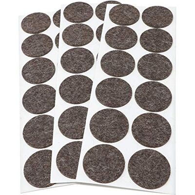 Adsamm ® / 36 x feltrini autoadesivi in lana / marrone / Ø 40 mm / tondi / piedini per mobili in feltro naturale extra soft da 3 mm di spessore / pad protettivi per arredi ® Quality Adsamm ® / 36 x feltrini autoadesivi in lana / marrone / Ø 40 mm / tondi / piedini per mobili in feltro naturale extra soft da 3 mm di spessore / pad protettivi per arredi ® Quality
