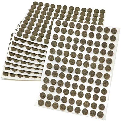 Adsamm ® / 1080 x feltrini autoadesivi/Marrone/ø 10 mm/Rotondo/piedini per mobili in feltro da 3.5 mm di spessore/pad protettivi per arredi Adsamm ® / 1080 x feltrini autoadesivi/Marrone/ø 10 mm/Rotondo/piedini per mobili in feltro da 3.5 mm di spessore/pad protettivi per arredi