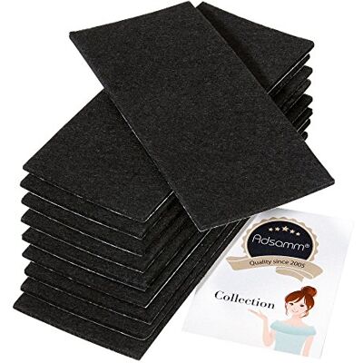 Adsamm ® / 10 x fogli di feltro autoadesivo/Nero / 80x180 mm/Rettangolare/piedini per mobili in feltro da 3.5 mm di spessore/pad protettivo per mobili e arredi Adsamm ® / 10 x fogli di feltro autoadesivo/Nero / 80x180 mm/Rettangolare/piedini per mobili in feltro da 3.5 mm di spessore/pad protettivo per mobili e arredi