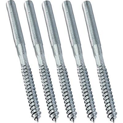 Aerzetix C44774 Set di 5 Vite a doppio filetto prigioniero punto vite metallo/legno con o senza tasselli Ø8x120mm acciaio zincato colore argento Aerzetix C44774 Set di 5 Vite a doppio filetto prigioniero punto vite metallo/legno con o senza tasselli Ø8x120mm acciaio zincato colore argento