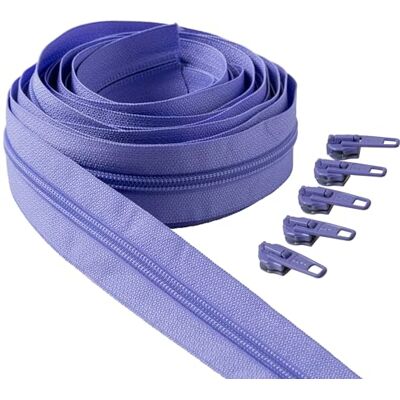 IPEA Cerniera Lampo Catena Continua Viola Lilla lunga 5 Metri + 15 Cursori in Metallo – Made in Italy – Catena misura #5 – Cerniere in Nylon – Zip – Tagliabile per Cucito al Metro – Larga 30 mm IPEA Cerniera Lampo Catena Continua Viola Lilla lunga 5 Metri + 15 Cursori in Metallo – Made in Italy – Catena misura #5 – Cerniere in Nylon – Zip – Tagliabile per Cucito al Metro – Larga 30 mm