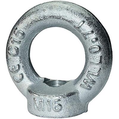 Aerzetix Dado anulare Anello di sollevamento/Occhiello M16 Acciaio zincato Filettatura femmina Occhiello per gru Fai da te Colore argento C45443 Aerzetix Dado anulare Anello di sollevamento/Occhiello M16 Acciaio zincato Filettatura femmina Occhiello per gru Fai da te Colore argento C45443