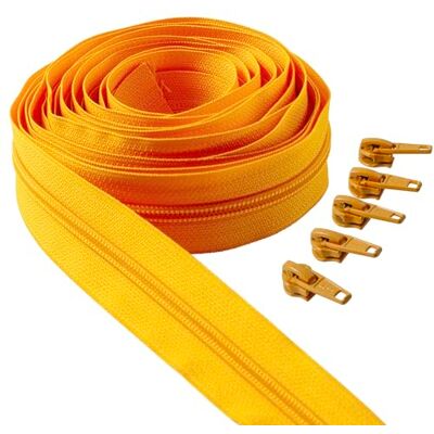 IPEA Cerniera Lampo Catena Continua Gialla Lunga 5 Metri + 15 Cursori in Metallo – Made in Italy – Catena misura #5 – Cerniere in Nylon – Zip – Tagliabile per Cucito al Metro – Larga 30 mm – Giallo IPEA Cerniera Lampo Catena Continua Gialla Lunga 5 Metri + 15 Cursori in Metallo – Made in Italy – Catena misura #5 – Cerniere in Nylon – Zip – Tagliabile per Cucito al Metro – Larga 30 mm – Giallo