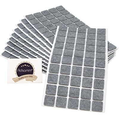 Adsamm ® / 500 x feltrini autoadesivi/Grigio / 20x20 mm/Quadrato/piedini per mobili in feltro da 3.5 mm di spessore/pad protettivi per arredi Adsamm ® / 500 x feltrini autoadesivi/Grigio / 20x20 mm/Quadrato/piedini per mobili in feltro da 3.5 mm di spessore/pad protettivi per arredi