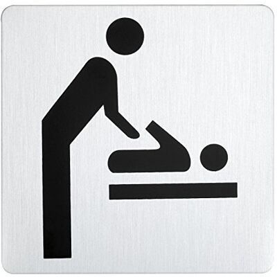 MARCHESI Targhetta per WC fasciatoio, 100 x 100 mm, 1 Pezzo, Alluminio anodizzato Argento MARCHESI Targhetta per WC fasciatoio, 100 x 100 mm, 1 Pezzo, Alluminio anodizzato Argento