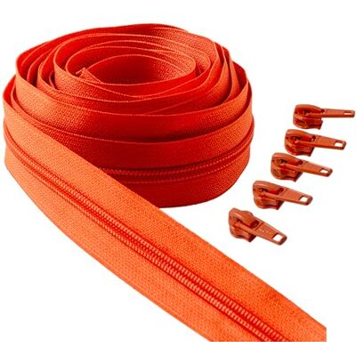 IPEA Cerniera Lampo Catena Continua Arancione Lunga 5 Metri + 15 Cursori in Metallo – Made in Italy – Catena misura #5 – Cerniere in Nylon – Zip – Tagliabile per Cucito al Metro – Larga 30 mm IPEA Cerniera Lampo Catena Continua Arancione Lunga 5 Metri + 15 Cursori in Metallo – Made in Italy – Catena misura #5 – Cerniere in Nylon – Zip – Tagliabile per Cucito al Metro – Larga 30 mm