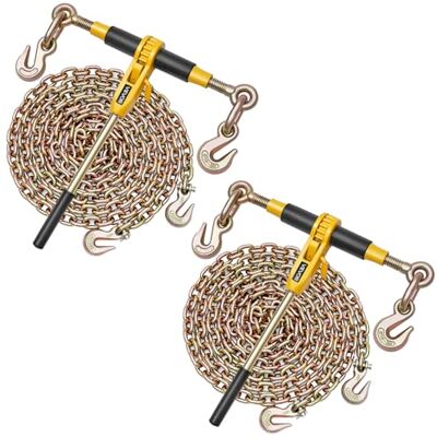 VEVOR Legatore a Cricchetto, Catene G80 da 7,93 a 9,52 mm, Carico di 3628,7 kg del Legante a Cricchetto, Set di Catene e Leganti, Leganti a Catena per Trasporto, Traino, Disboscamento VEVOR Legatore a Cricchetto, Catene G80 da 7,93 a 9,52 mm, Carico di 3628,7 kg del Legante a Cricchetto, Set di Catene e Leganti, Leganti a Catena per Trasporto, Traino, Disboscamento