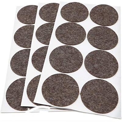 Adsamm ® / 24 x feltrini autoadesivi in lana / marrone / Ø 60 mm / tondi / piedini per mobili in feltro naturale extra soft da 3 mm di spessore / pad protettivi per arredi ® Quality Adsamm ® / 24 x feltrini autoadesivi in lana / marrone / Ø 60 mm / tondi / piedini per mobili in feltro naturale extra soft da 3 mm di spessore / pad protettivi per arredi ® Quality